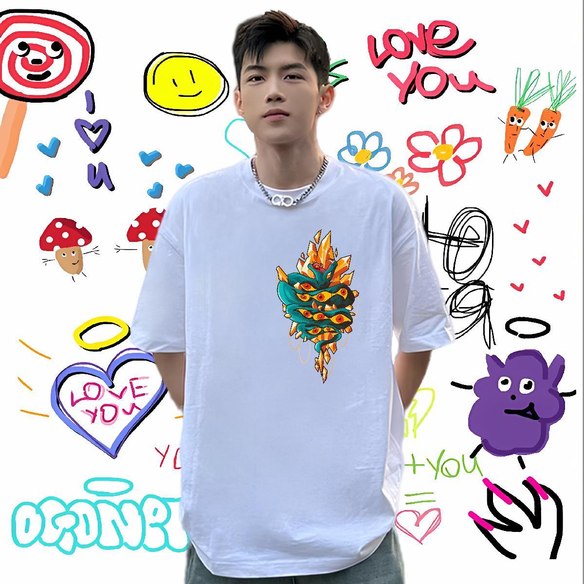 Classic T shirt 230g 100% Cotton snake Hip Hop Street Tops Breathable Designer Tshirts Customized