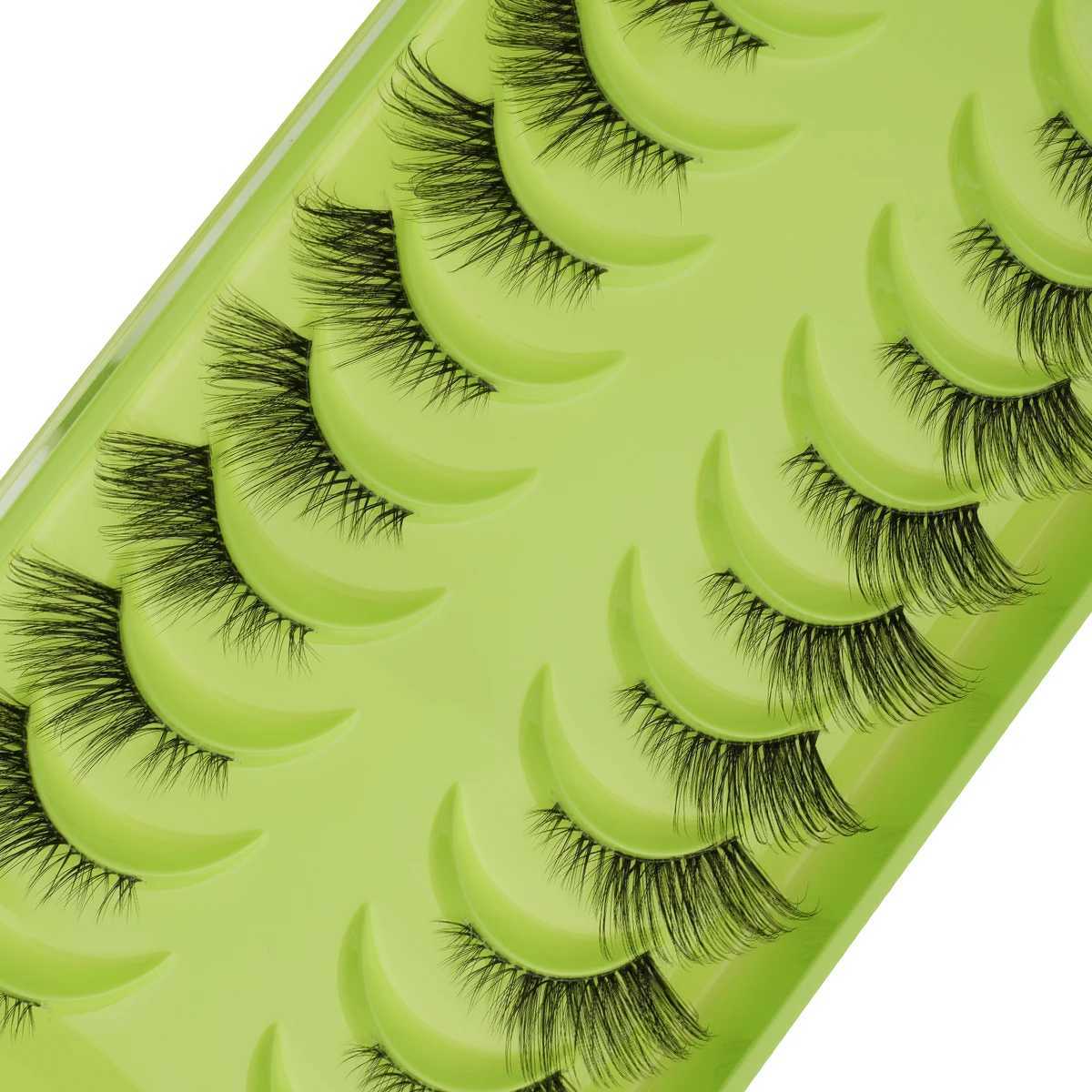 Half Eyelash 3/10 Pair False Eyelash Natural Long Cat Eyelash 3D Mink Eyelash Extension Makeup False Cils Wispy Handmade Eyelash W240803