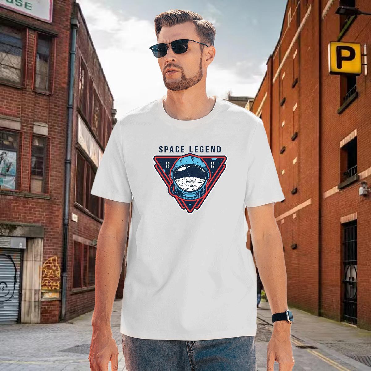 Mens T Shirts 100% Cotton 230g spaceman Street Casual O Neck Short Sleeves DIY Logo Oversized Couples T Shirts Designer Popular Clothings