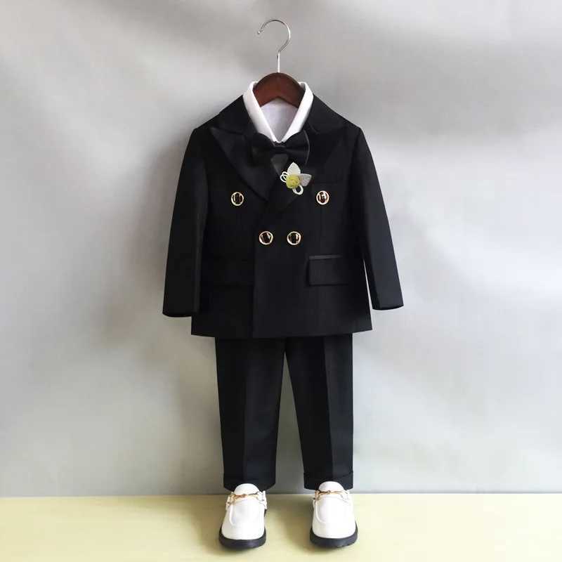 Suits Baby Boys Suit Boys Wedding Dress Children Blazer Jacket Pants Tie 3Pcs Photograph Suit Child Kids1 Year Birthday Party Costume