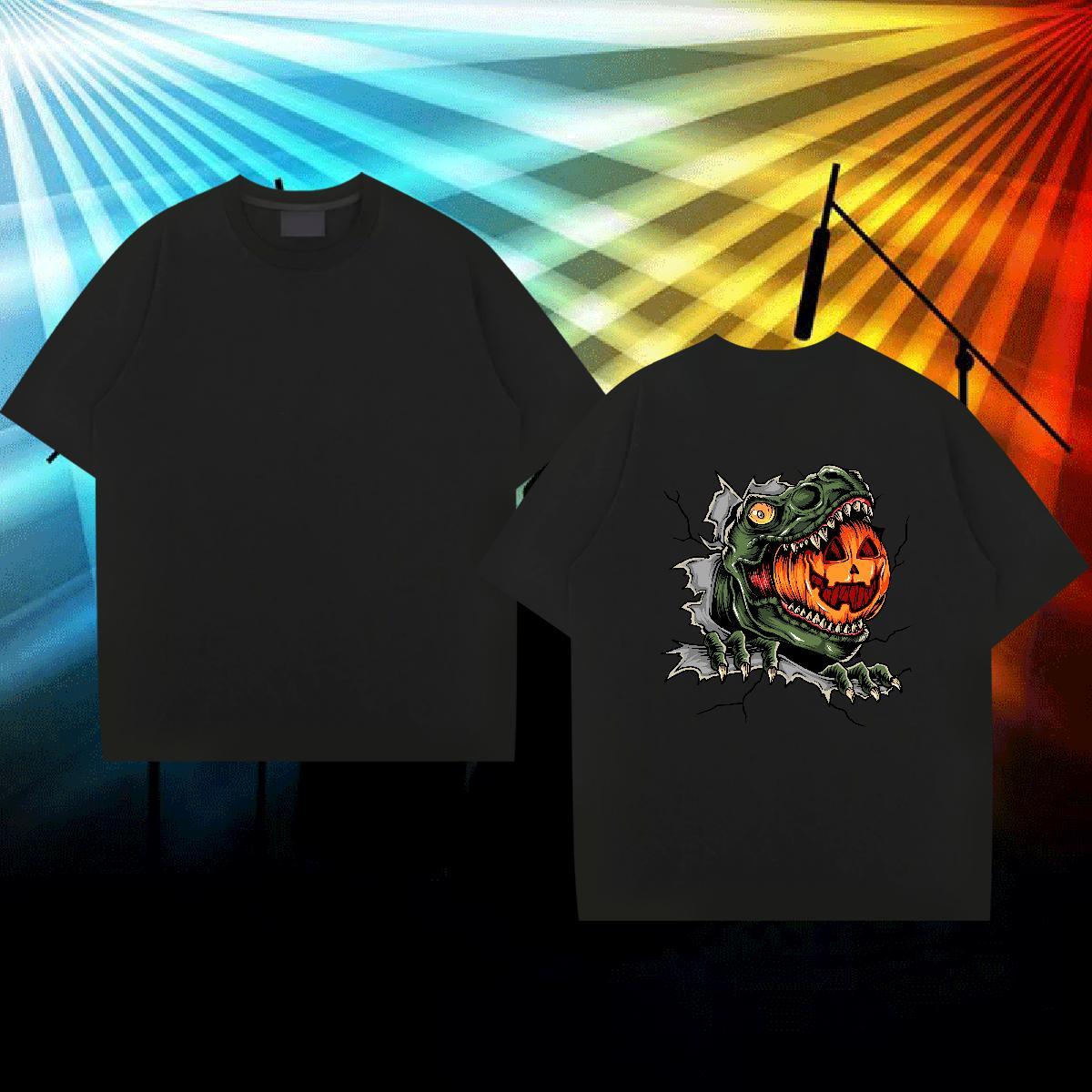 2024 New Mens T Shirts 230g 100% Cotton Halloween Casual Beach Tshirts Breathable Crew Neck Popular Men Tops Tees Custom Printing