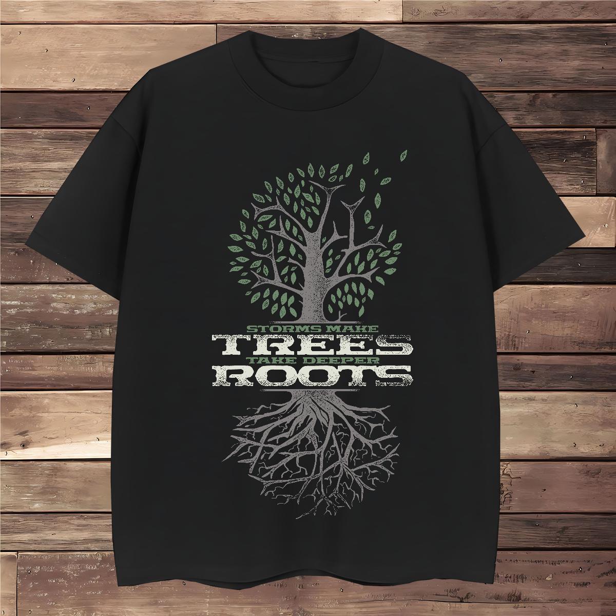 T shirt 230g Pure Cotton tree Summer Casual O-Neck Short Sleeve Black Oversized Couples T Shirts Stylist Loose Clothes