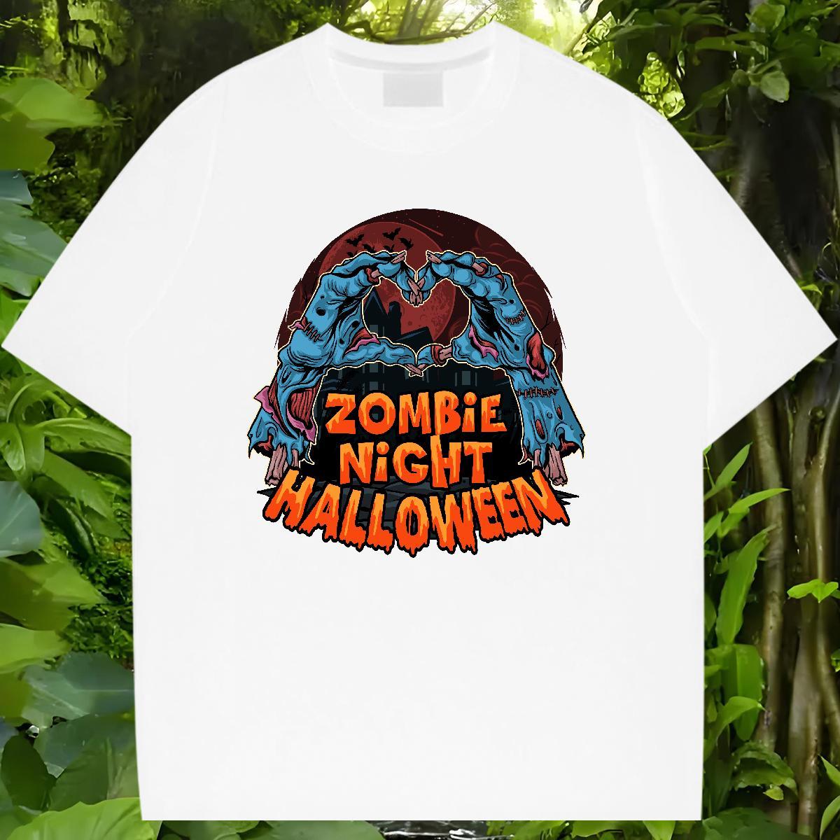 Fashion Design T-Shirts 230g Cotton Halloween Outdoor Tops Breathable Short Sleeve Wholesale Tshirt for Man Woman Custom Anime