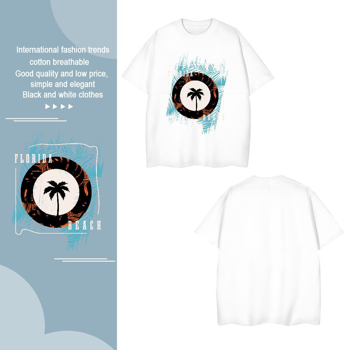 T-Shirts 230g Pure Cotton tree Home Outdoor Crew Neck DIY Printed Tshirt for Man Woman Fashion New Comfortable Clothings