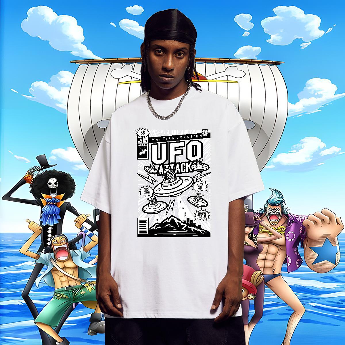 Loose Fit Men Clothes T-Shirt 230g Pure Cotton High Street Hip Hop ET Custom Print Plus Size Breathable Short Sleeve Fashion Casual Mens T Shirts Tops