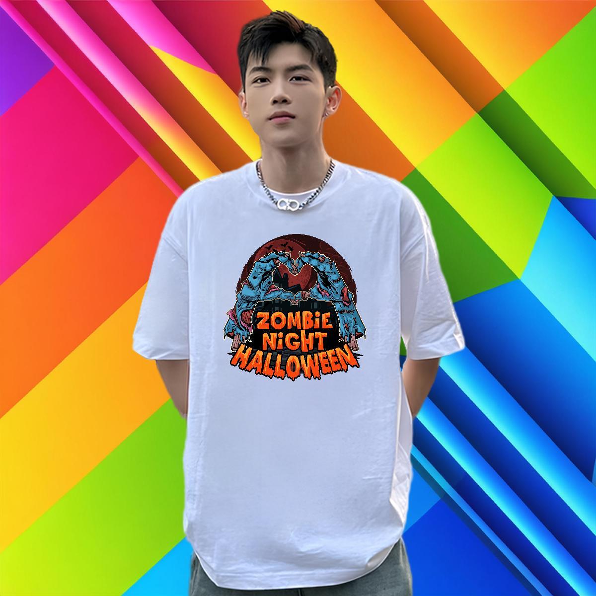 Custom T-Shirts for Men 230g Cotton Halloween Sports Casual Tshirts O-Neck Short Sleeve Comfortable Men Clothes T-Shirt Oversized 3XL 4XL