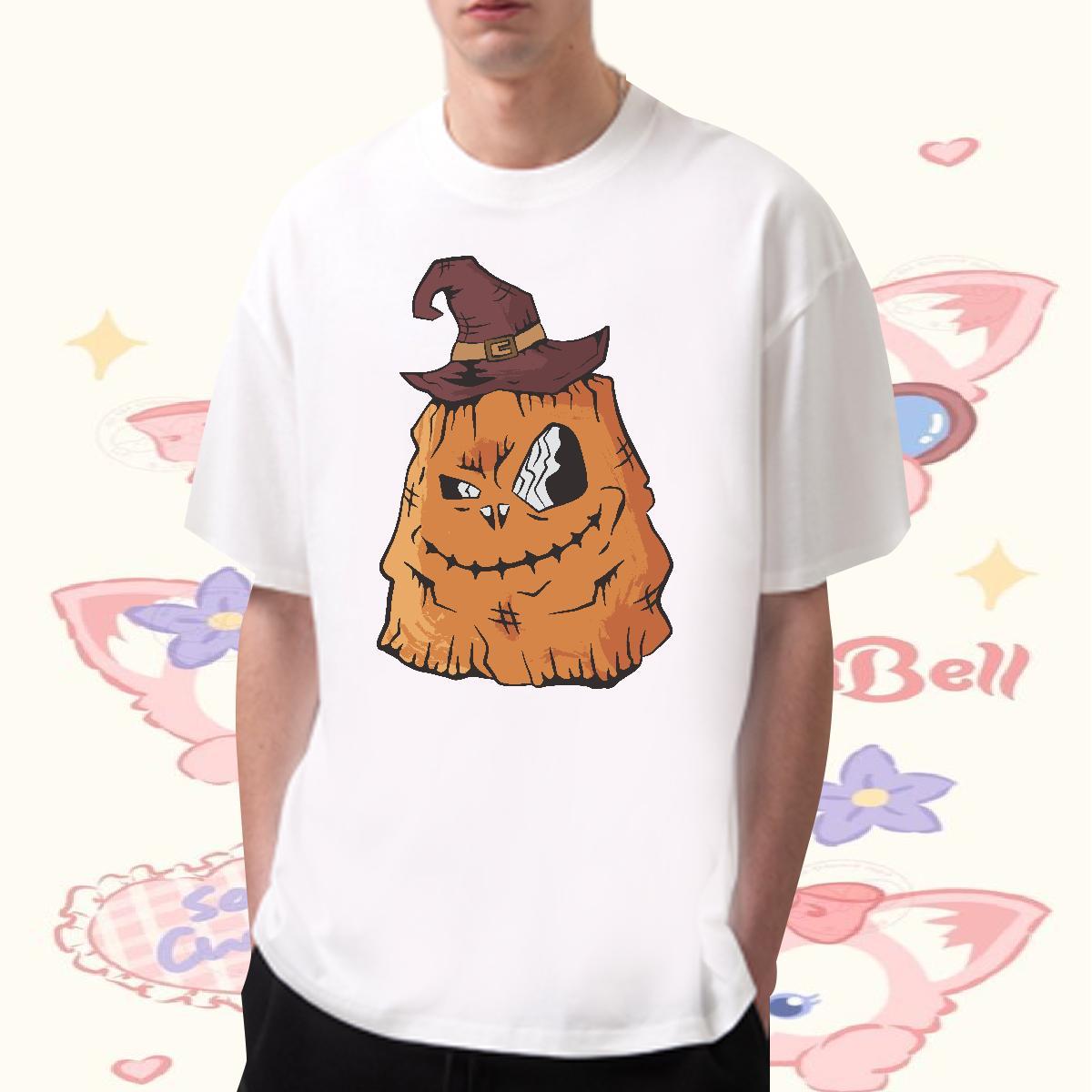 Fashion Designer T shirt 230g Cotton pumpkin Hip Hop Tees Pure Cotton Free Shipping Men Tees Cartoon Print
