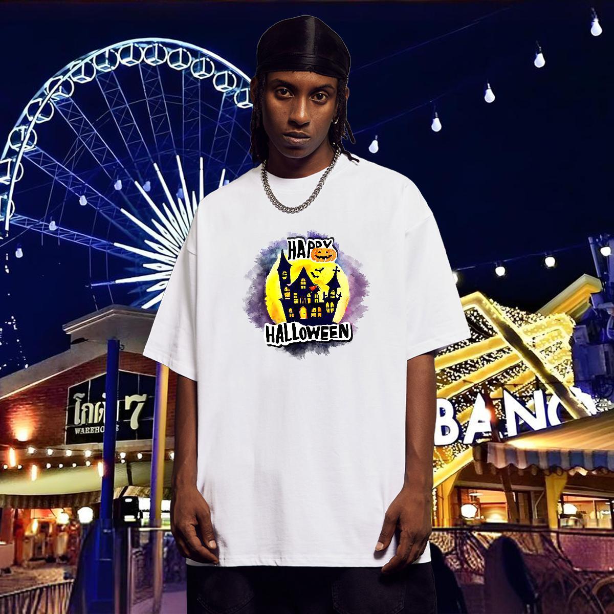 Stylist T-Shirts 100% Cotton 230g Outdoor Clothings Breathable Short Sleeve Comfortable Men Tops Tees White Plus Size
