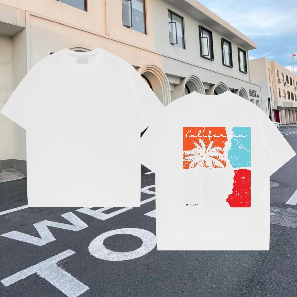 2024 T Shirts Men 230g Pure Cotton tree Street Tees Shirts Breathable Short Sleeve Classic Men Tees Graphic