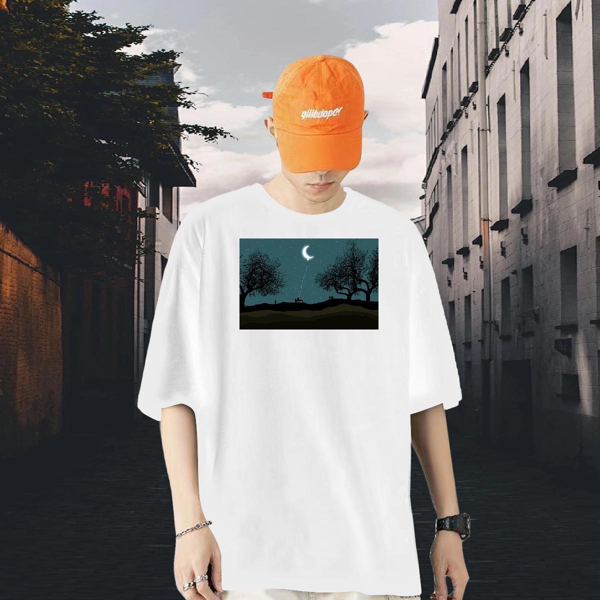 Classic T shirt 100% Cotton 230g tree Spring Summer Polos Pure Cotton Loose Fit Couples T Shirts DIY Logo Oversized