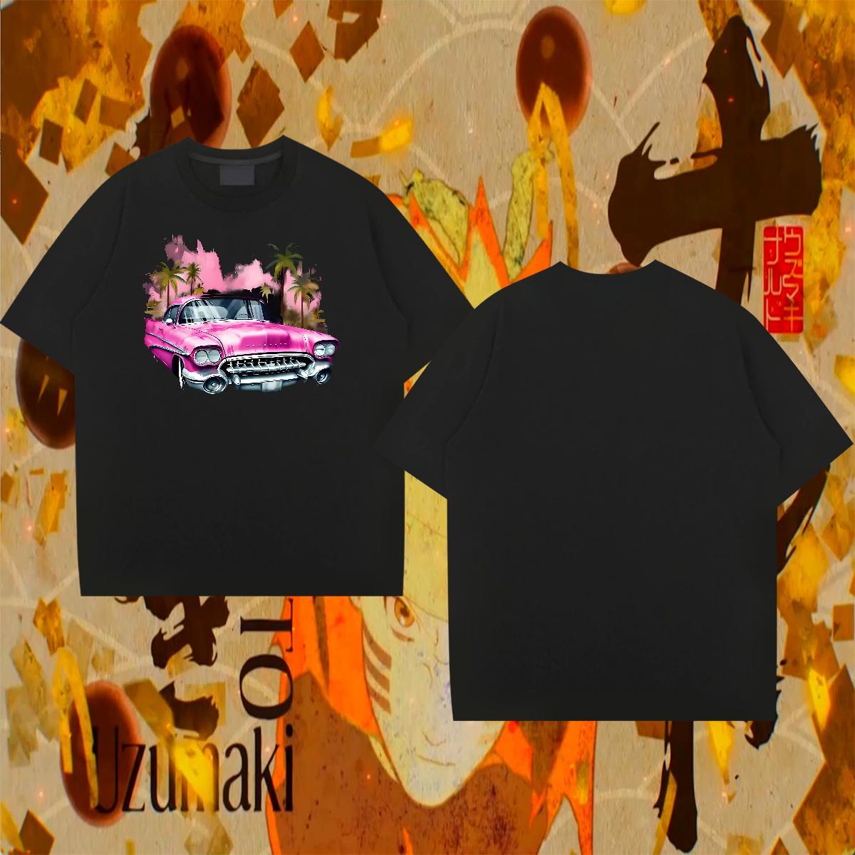 Brand Couples T Shirts 230g Cotton Summer Casual car Custom Printing Crew Neck Casual New T Shirt For Man Wear