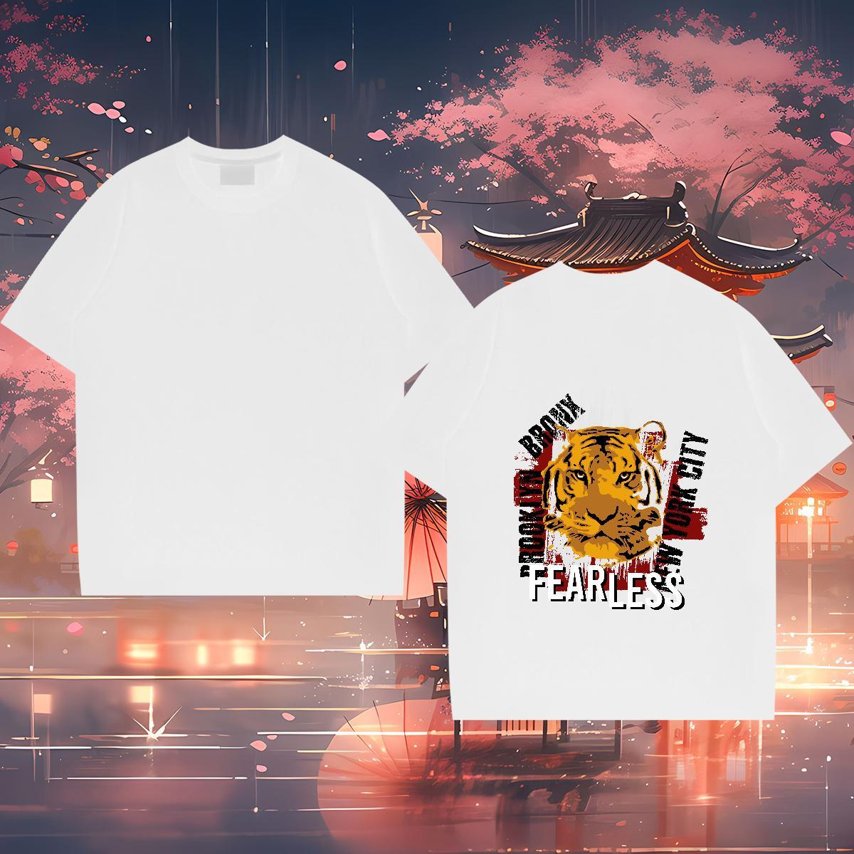 Fashion Design Men T Shirts 230g Pure Cotton Hip Hop Tshirts Short Sleeve O-Neck Designer Men Tops Tees DIY Logo Oversized