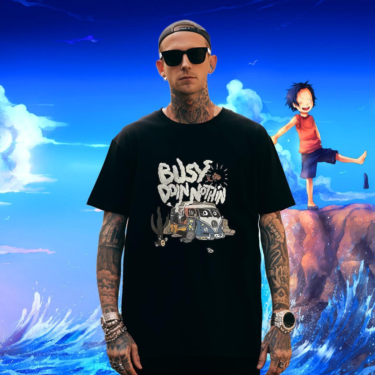 High Quality Couples T Shirts 230g Cotton Anime Printing Street car DIY Printed Round Neck Short Sleeve Free Shipping T Shirts Men Wear