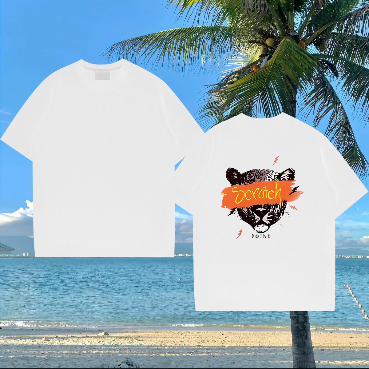 Factory Direct T-Shirts 100% Cotton 230g leopard Casual Clothings Pure Cotton TOP Quality Mens Tshirts Anime