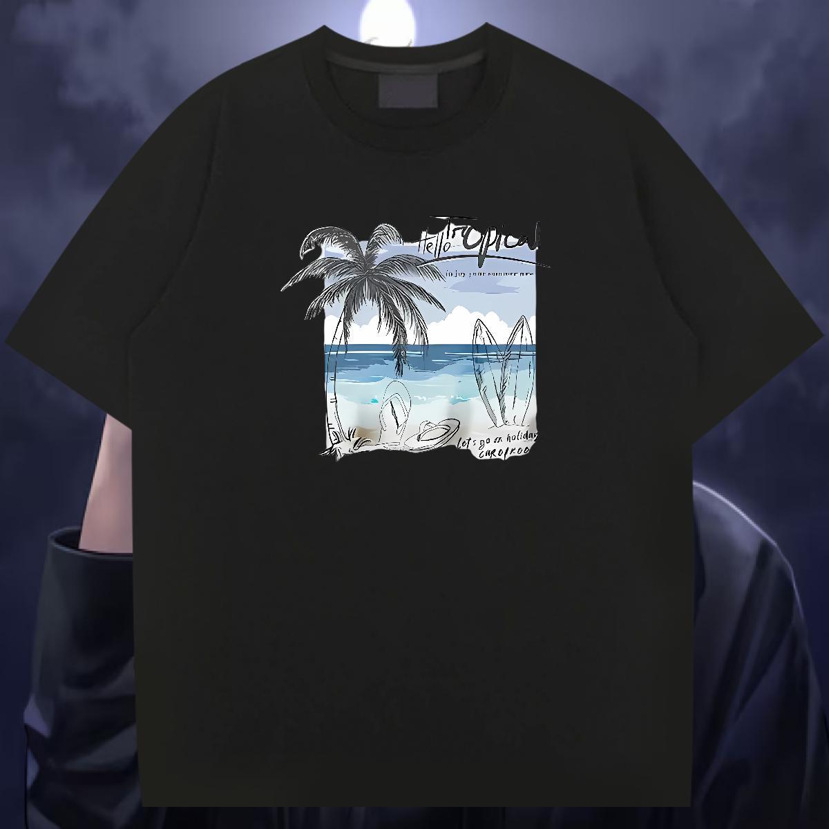 2024 Designer T shirt 230g 100% Cotton sun Casual Daily Wear Tees Breathable Short Sleeve Unisex Men Tops Tees Customized