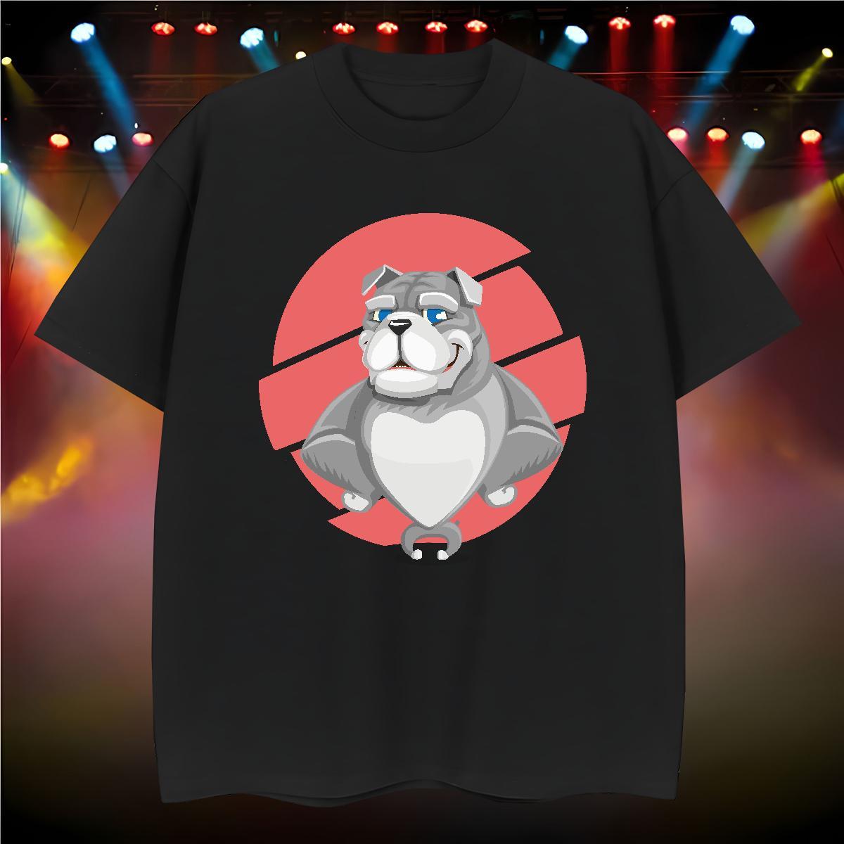 Mens T Shirts 230g Cotton dog High Street Hip Hop Short Sleeve O-Neck Asian Size Tshirt for Man Woman Classic Cool Top Tees