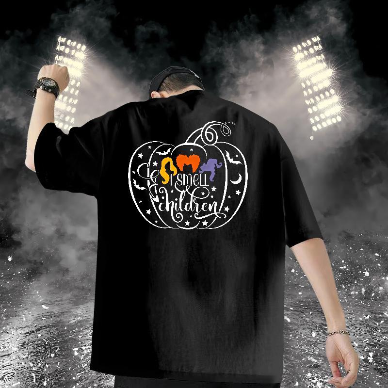Fashion Casual Man T Shirts 100% Cotton 230g halloween Street Wear Clothes Breathable Short Sleeve Popular Men Clothes T-Shirt DIY