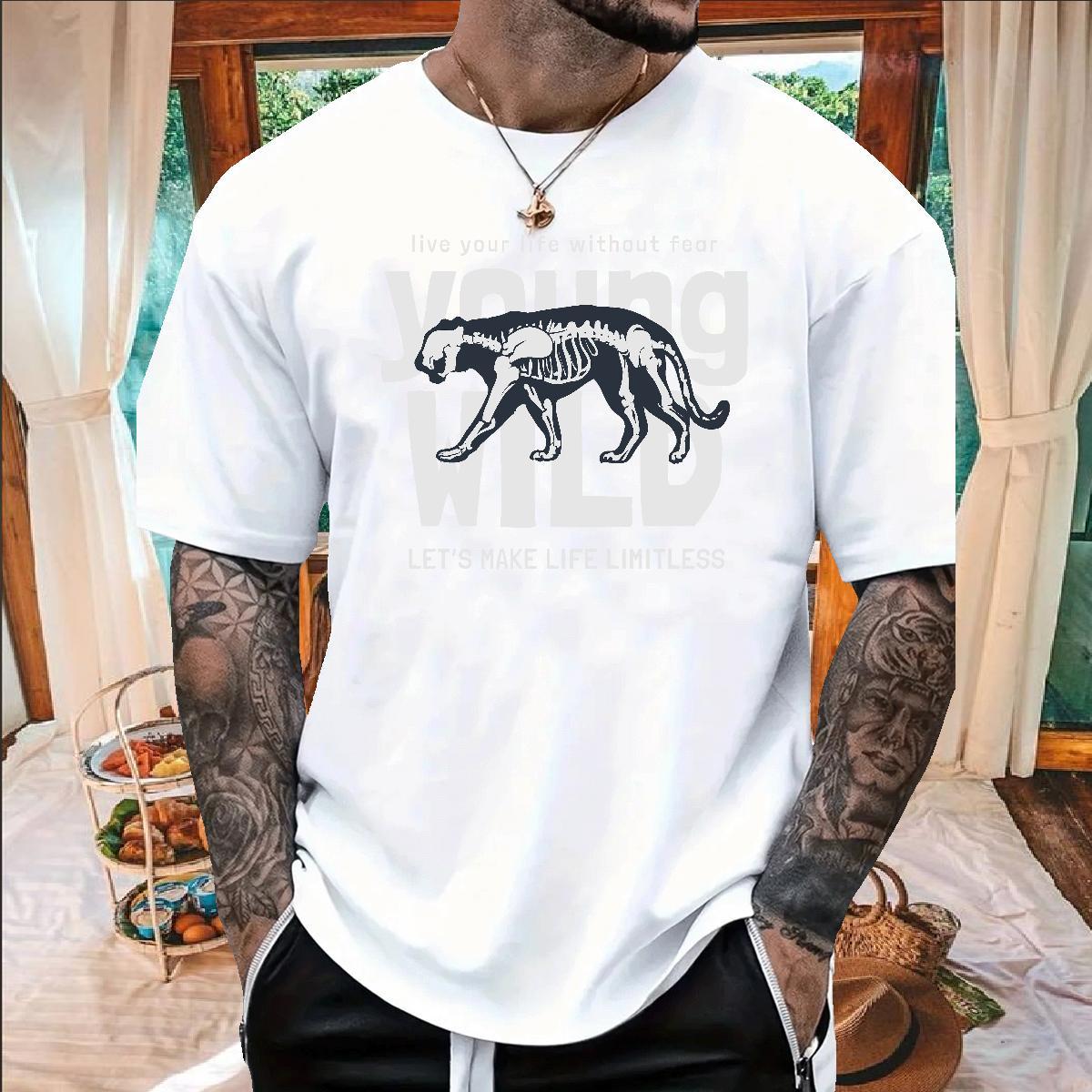 Wholesale T Shirt For Man 230g Pure Cotton Street Casual Tshirts Breathable Crew Neck Classic Men Tees Cartoon Print