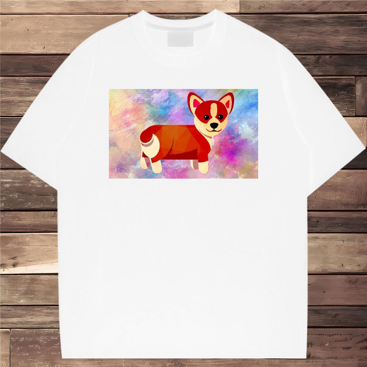 Designer T-Shirts for Men 230g 100% Cotton Dog Hip Hop Street Wear Crew Neck Breathable Loose Fit Tshirts Custom Printing