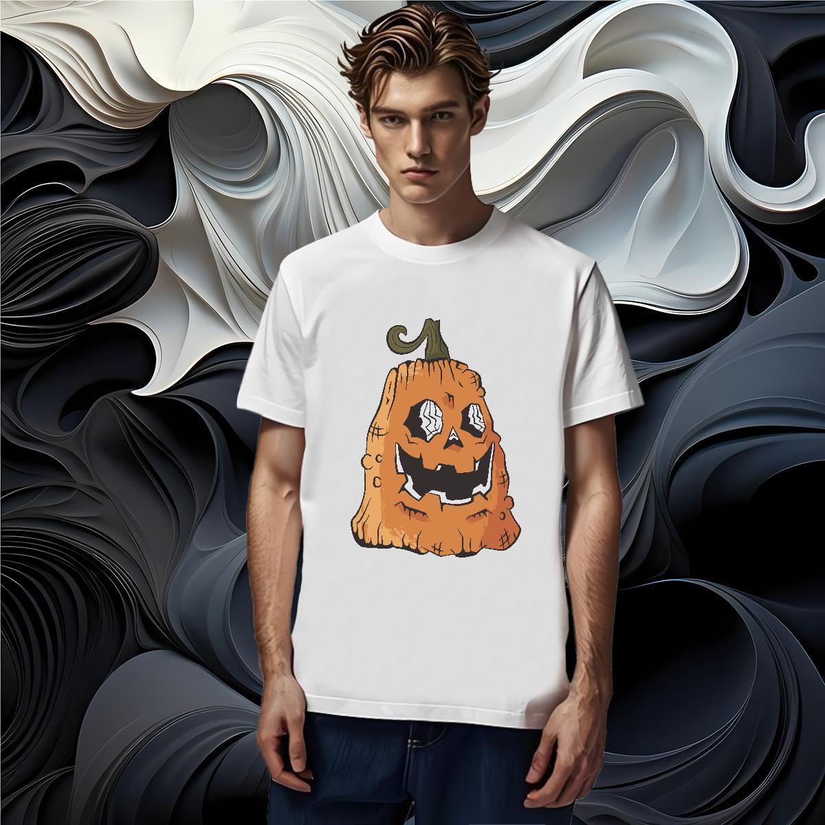 Fashion Designer T Shirts Men 230g Pure Cotton pumpkin High Street Hip Hop Clothes Short Sleeve Soft Classic Men Clothes T-Shirt Graphic