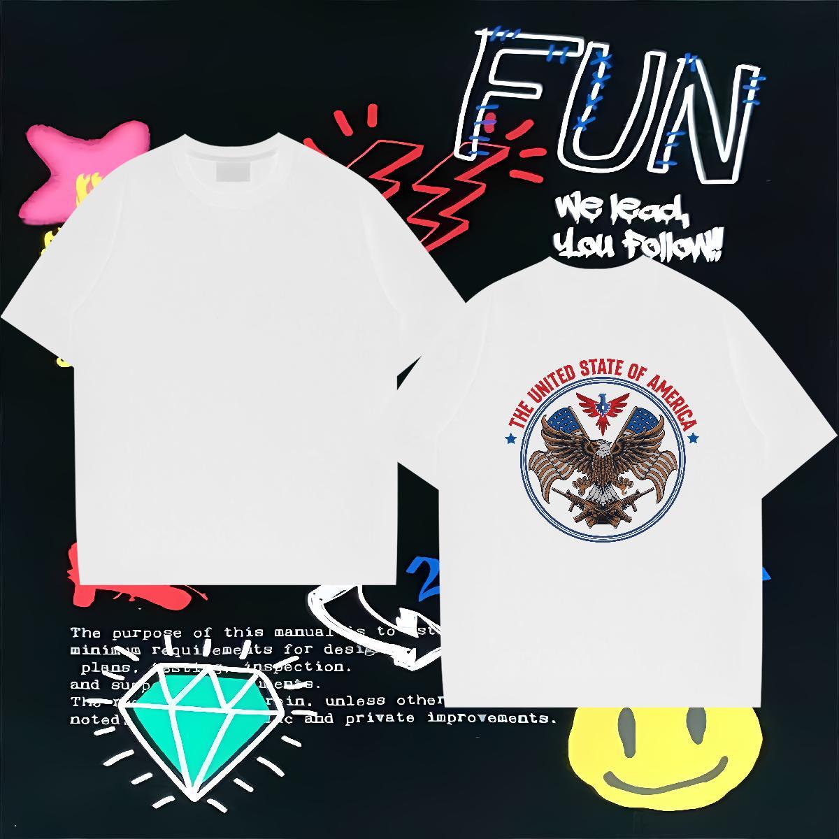 Customized T shirt 230g Cotton eagle Daily Outfit Tops Shirt Short Sleeve O-Neck Free Shipping Men Tees DIY Printed