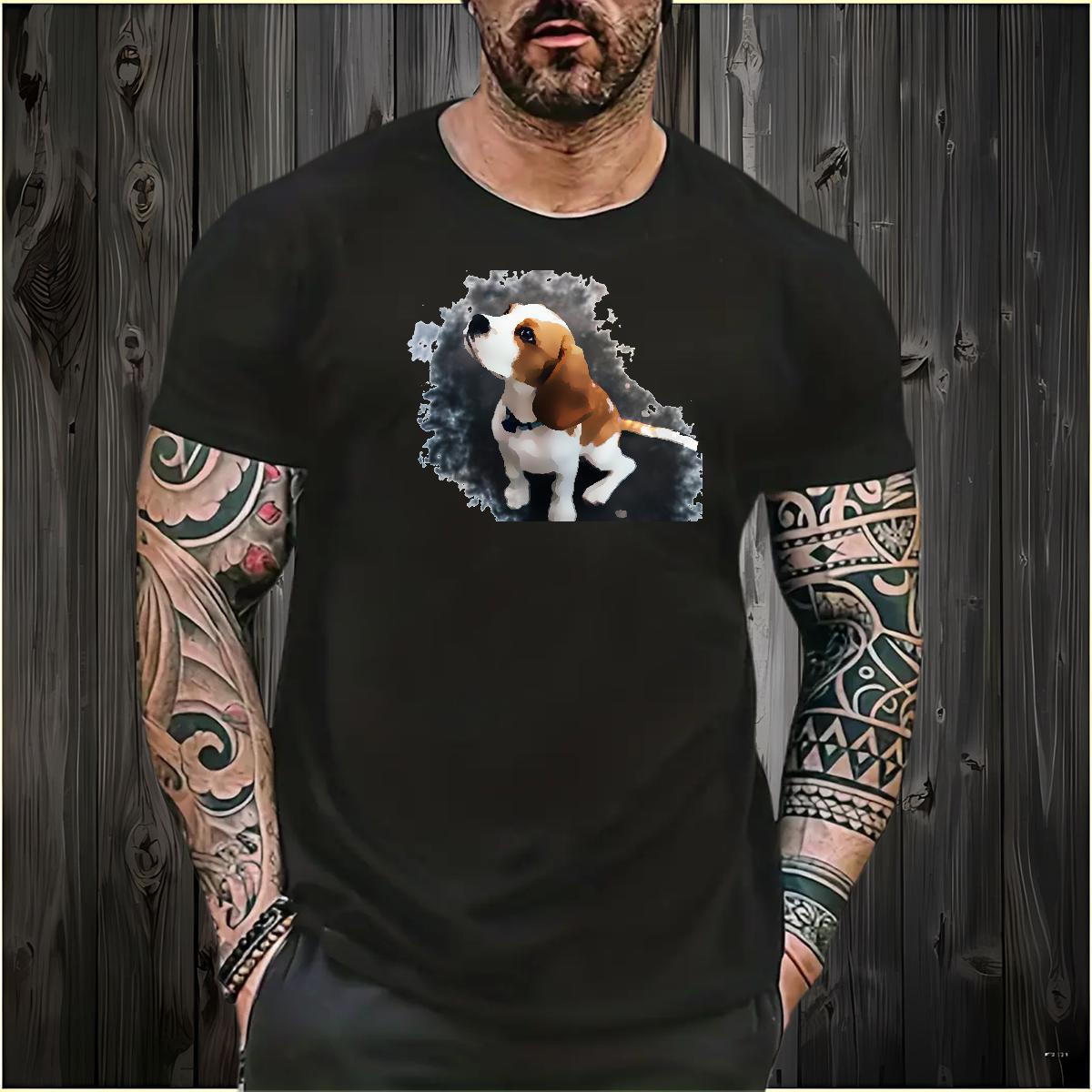Free Shipping T Shirt For Man 100% Cotton 230g dog Sport Wear Crew Neck Unisex Men Tees Custom Printed