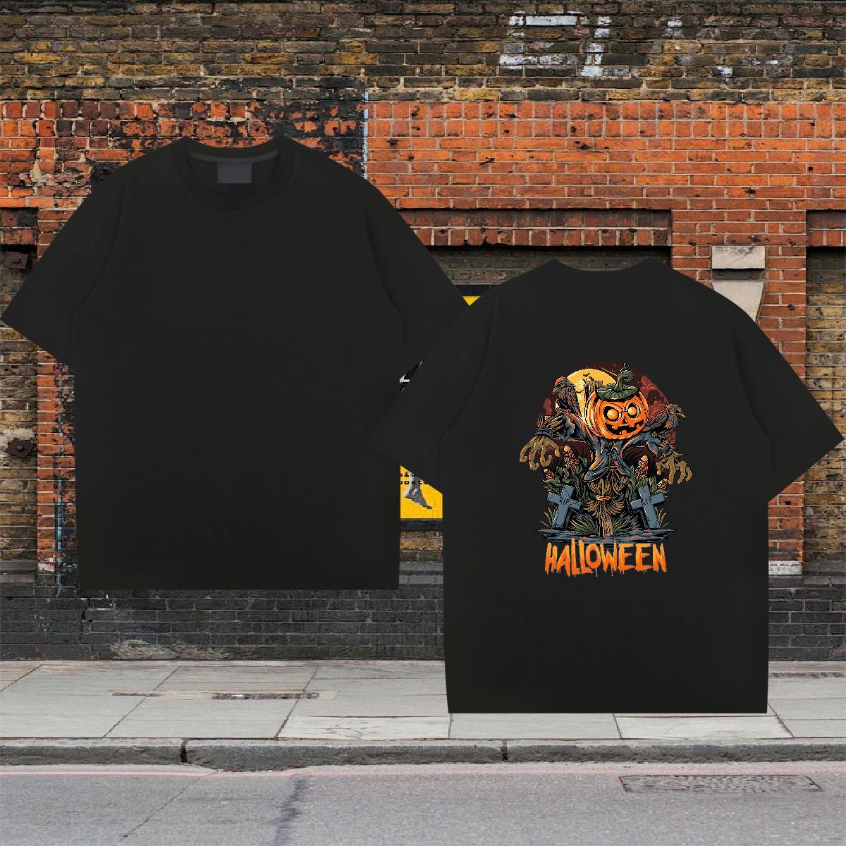 Designer T shirt 230g Cotton Halloween Spring Summer Tees Shirts Breathable Short Sleeve Popular Men Tees Plus Size Custom