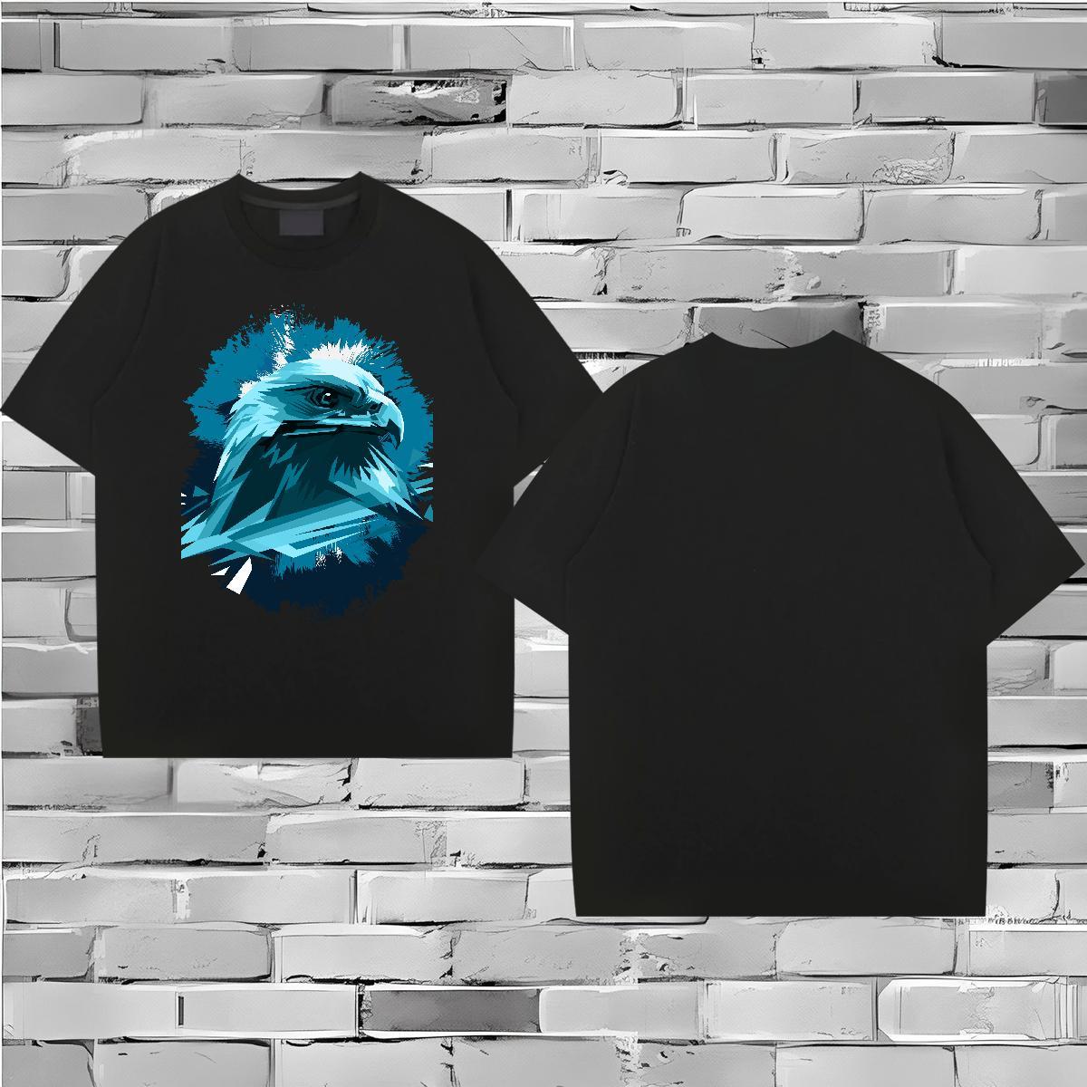 T Shirt For Man 230g Cotton eagle High Street Hip Hop Short Sleeve Soft Oversized 4XL Men Clothes T-Shirt 2024 New Unisex Tees