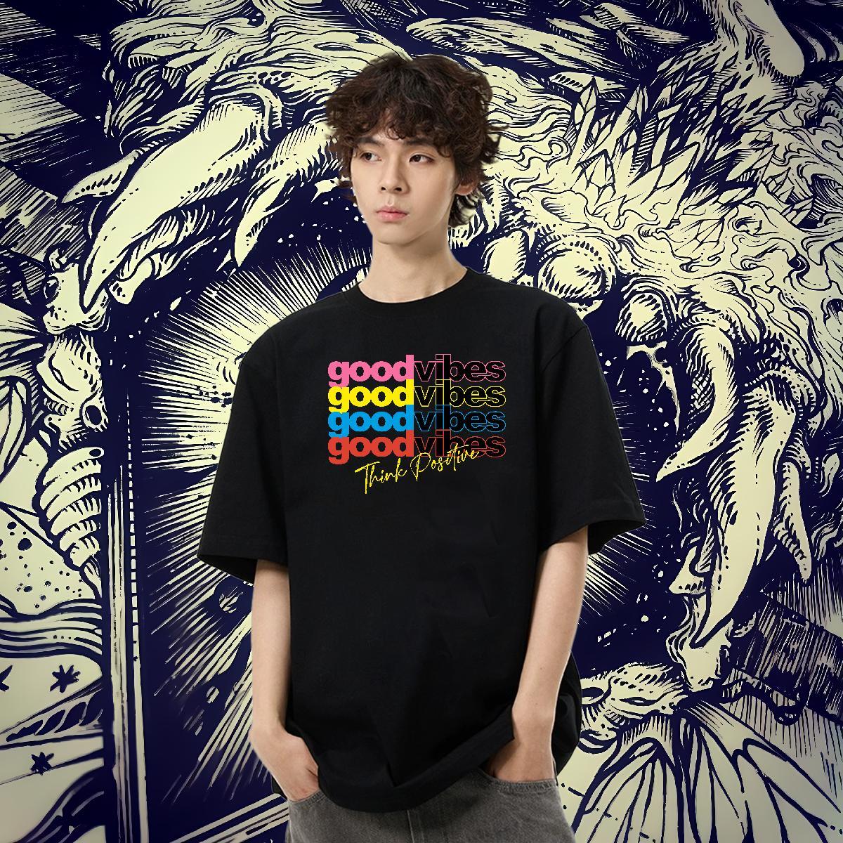 Comfortable Couples T Shirts 230g 100% Cotton Spring Summer letter Custom Anime Pure Cotton Brand Men T Shirts Tee Shirt