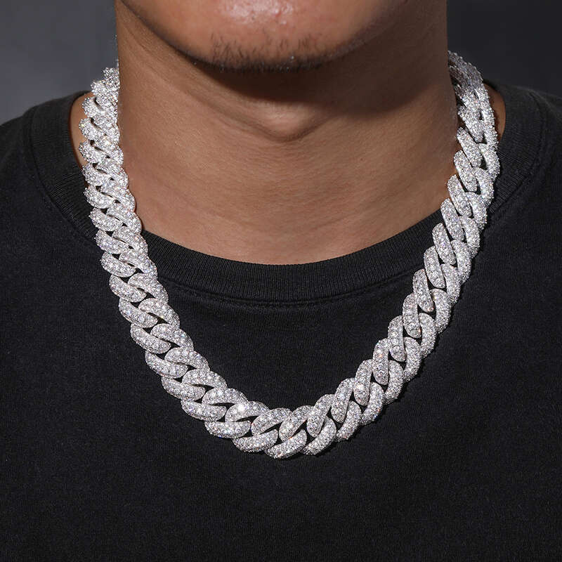 Jewelry Hip Hop Men Bling 18mm CZ Zircon Diamond Iced Out Cuban Link Chain For Rapper