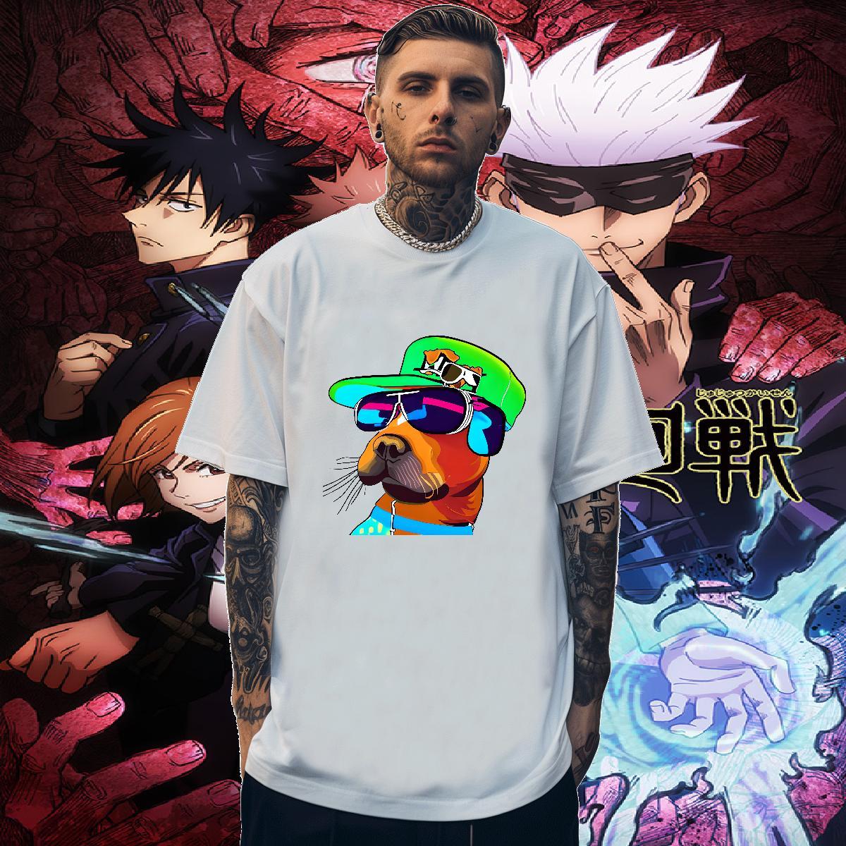 Wholesale Men Tshirts 230g Cotton dog T-Shirts Outdoor Short Sleeve Soft DIY Printed 2024 New Tops Tees