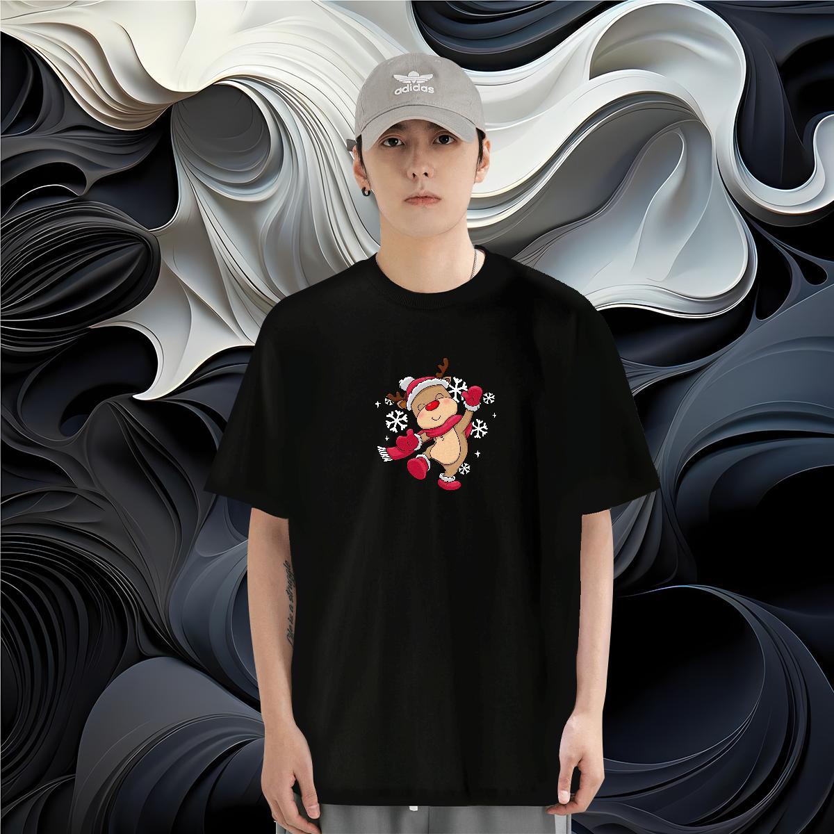 Mens T Shirts 100% Cotton 230g Christmas Casual Daily Wear Pure Cotton Custom Anime Mens Tshirts Classic Casual Cool Clothings