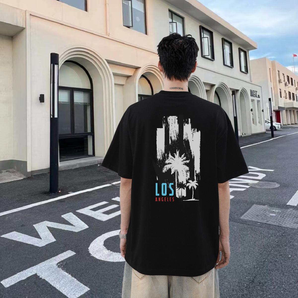 Fashion Design Man T Shirts 100% Cotton 230g tree Street Casual Clothes Breathable High Quality Men Clothes T-Shirt Oversized 4XL