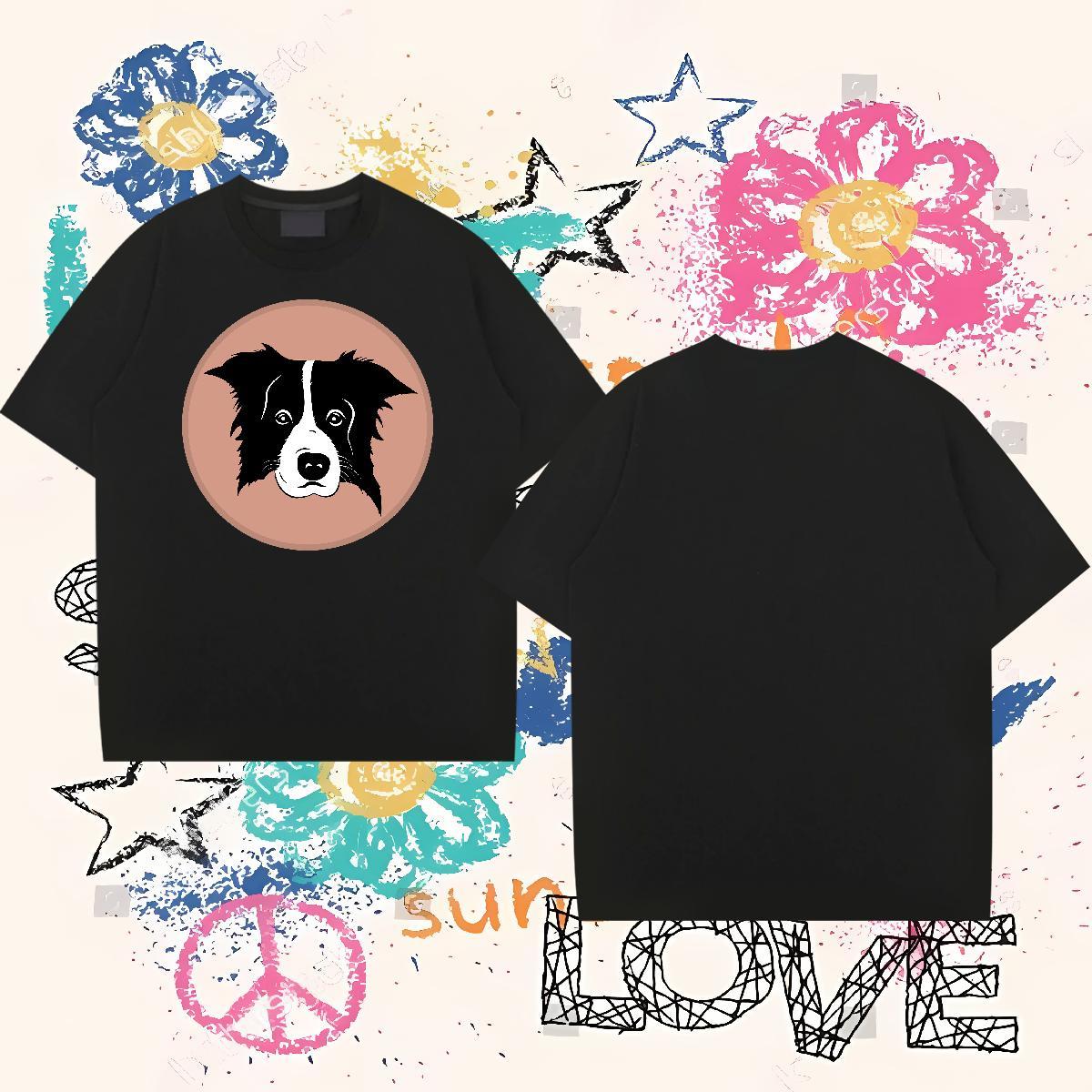 DIY Customized T Shirt For Man 230g Cotton dog Casual Beach Clothes Breathable Short Sleeve Designer Men Tshirts Oversized 3XL 4XL