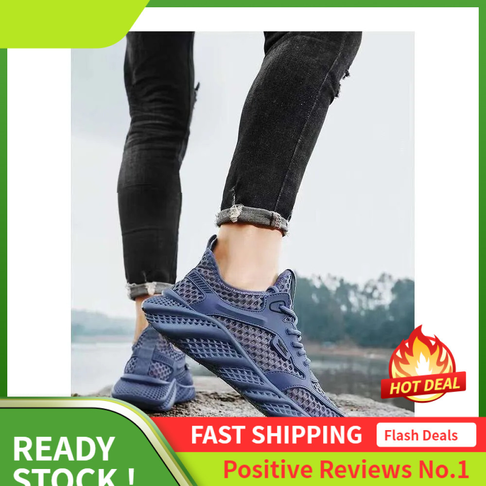 New Ddmysports S Men Mesh Breathable Athletic Ollow Quick Dry Outdoor Wading Shoes Lightweight Trendy Sneakers Triple Blue Free Shipping hoes neakers 