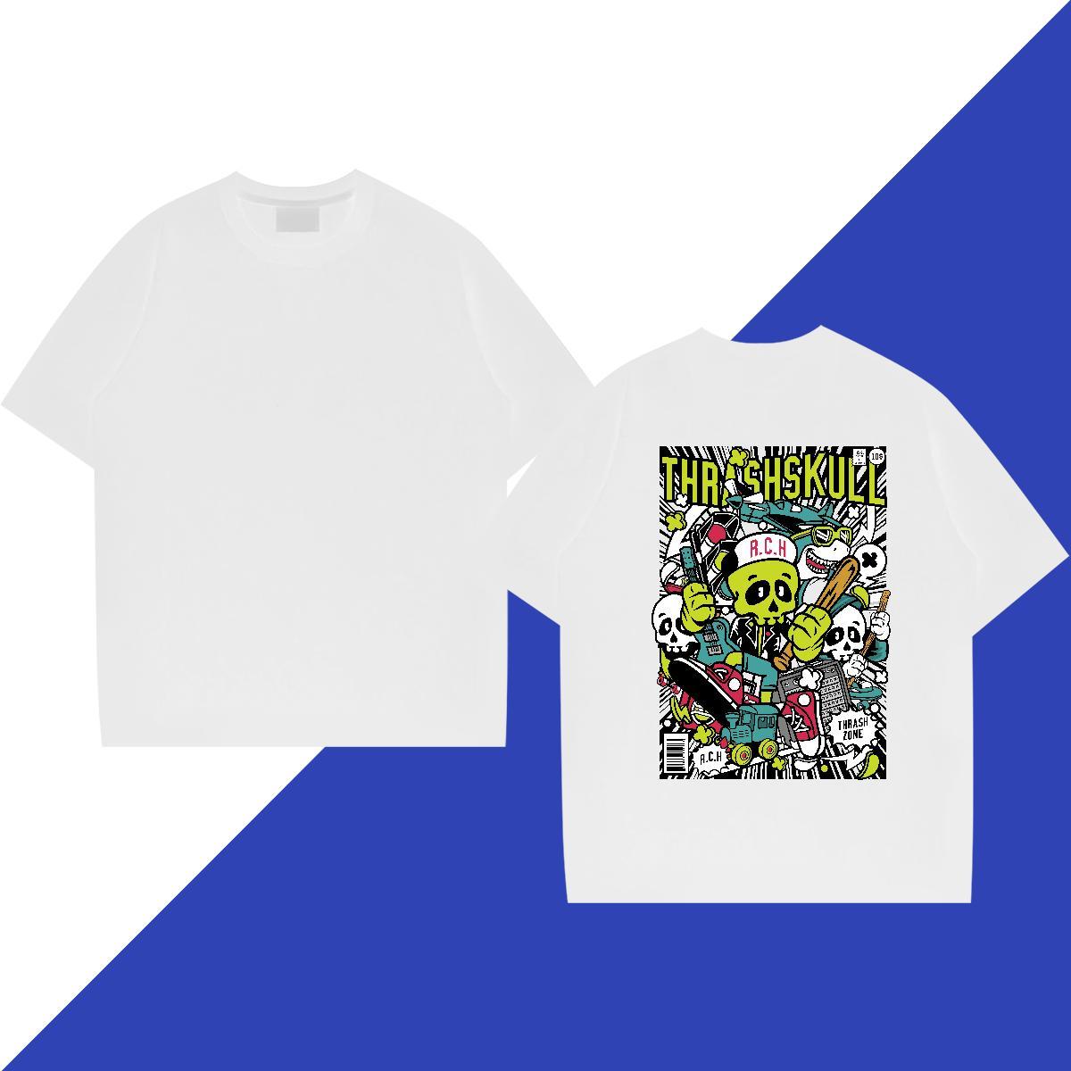 Custom T-Shirts for Men ET Tshirts 230g Pure Cotton High Street Hip Hop Cool DIY Printed Breathable Crew Neck Men Tshirts