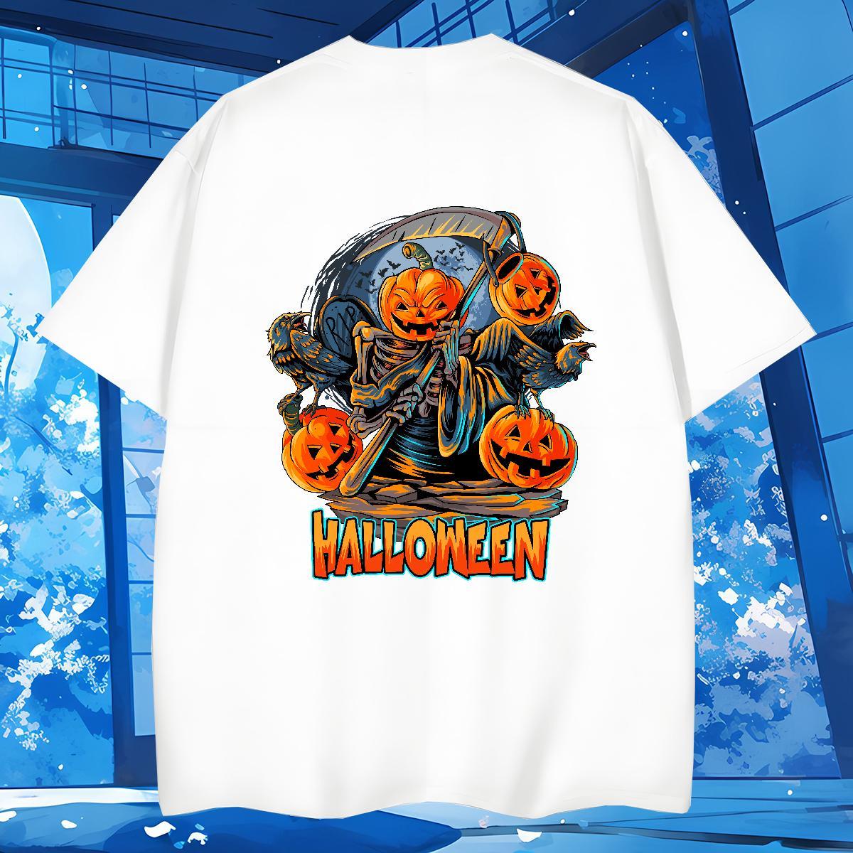 2024 DIY T Shirt For Man 230g Cotton Halloween Sport Tshirts Breathable Classic Men Tees Custom Big Size
