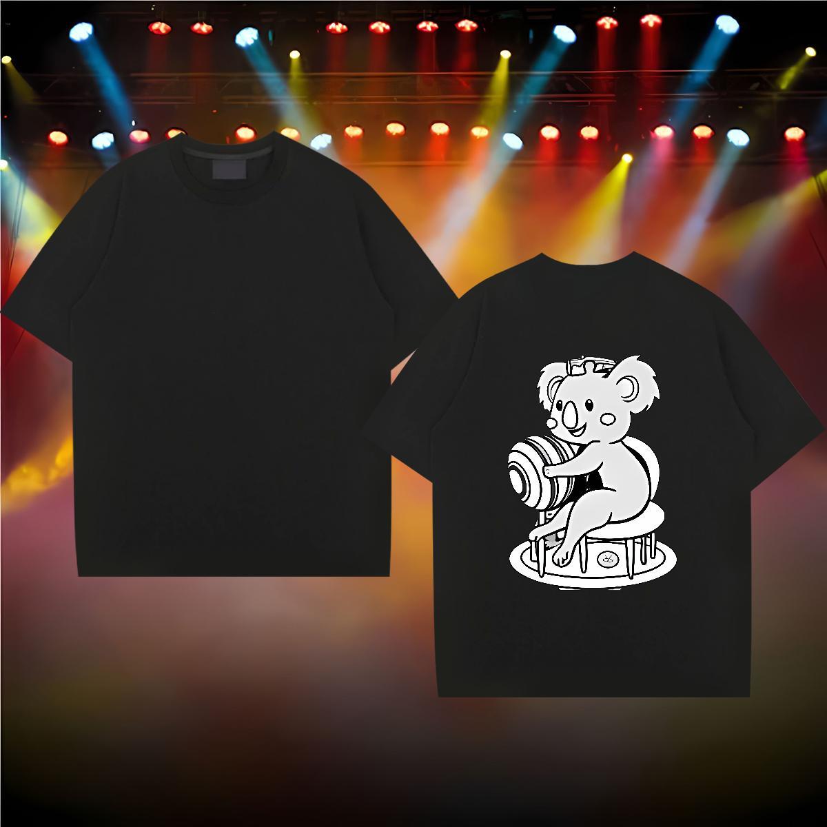 Factory Direct T-Shirts for Men 230g Cotton bear Home Outdoor Tops Tees Breathable Crew Neck Unisex Men Tees Custom Cartoon