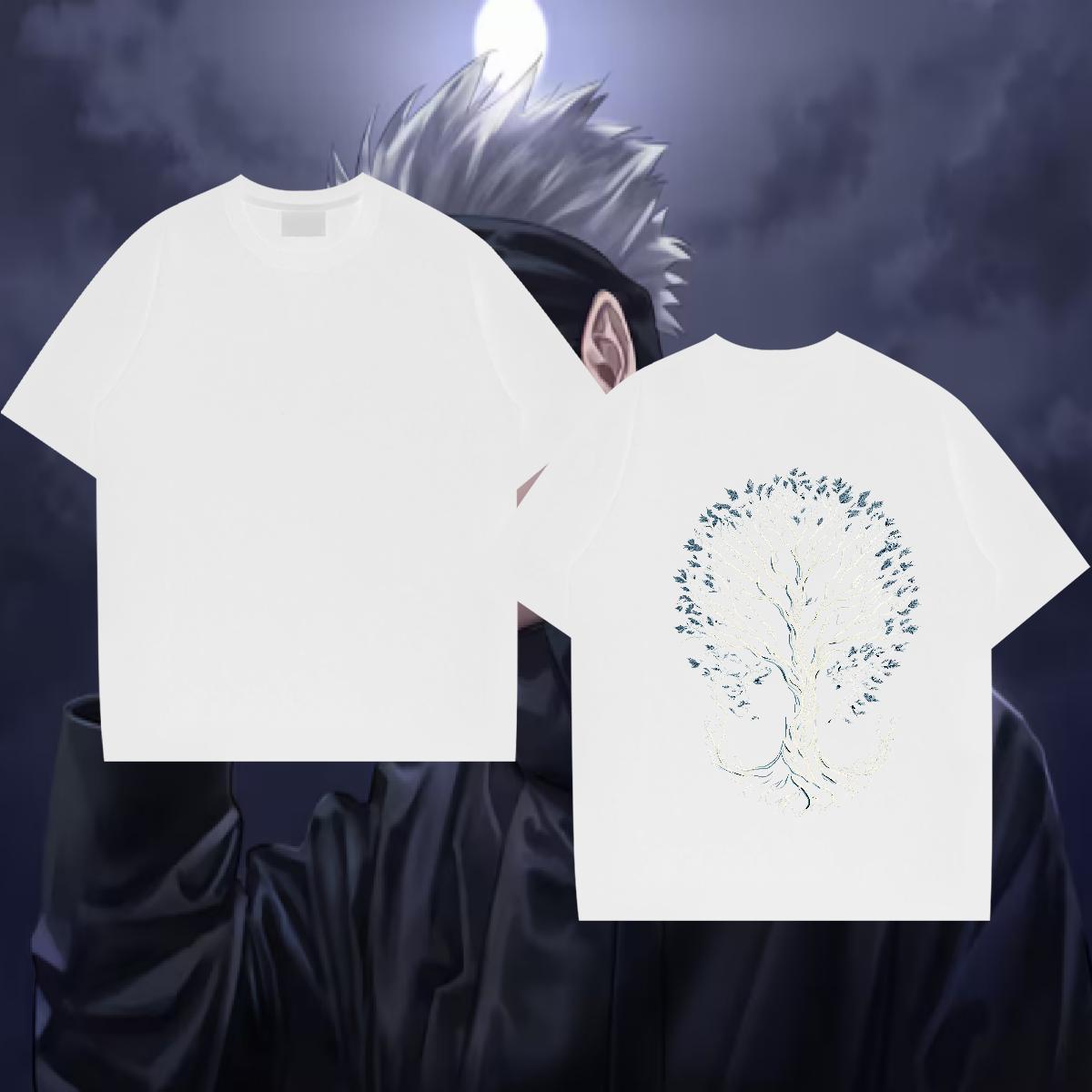 Factory Direct T Shirts Men 230g Cotton tree Casual Top Tees Breathable Short Sleeve Free Shipping Men Tshirts DIY