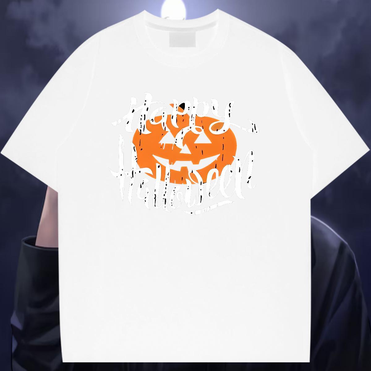 Custom T-Shirts for Men 230g Cotton pumpkin Sport Tees Shirts Breathable Popular Couples T Shirts Custom Print Plus Size