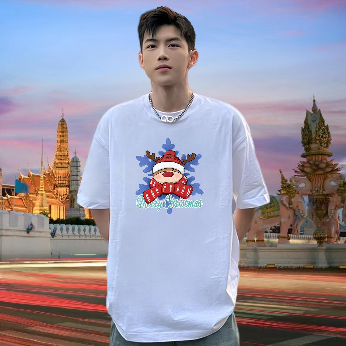 DIY T-Shirts 100% Cotton 230g Christmas Summer Casual Top Tees Breathable Short Sleeve Designer Tshirts Custom Printed