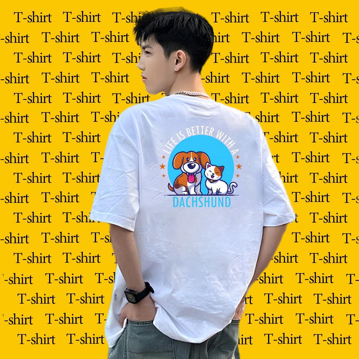 New Designer Man T Shirts 100% Cotton 230g Summer Casual Tshirts O Neck Short Sleeves Wholesale Men Tees DIY Anime