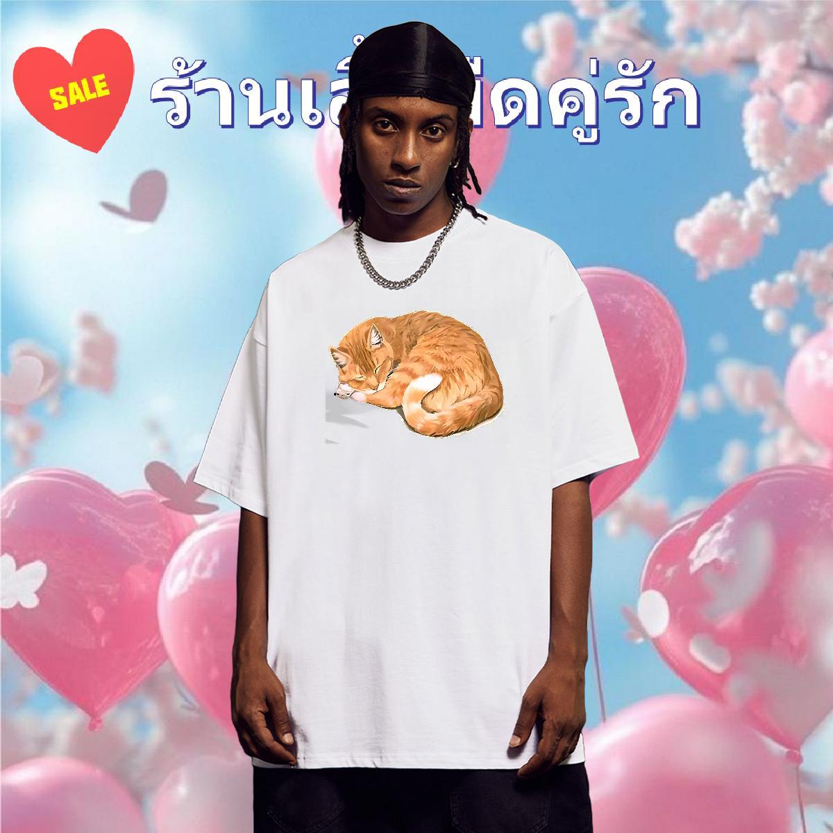 Casual New T-Shirts for Men 230g Cotton cat Hip Hop Wear Crew Neck Classic Men Clothes T-Shirt Custom Anime