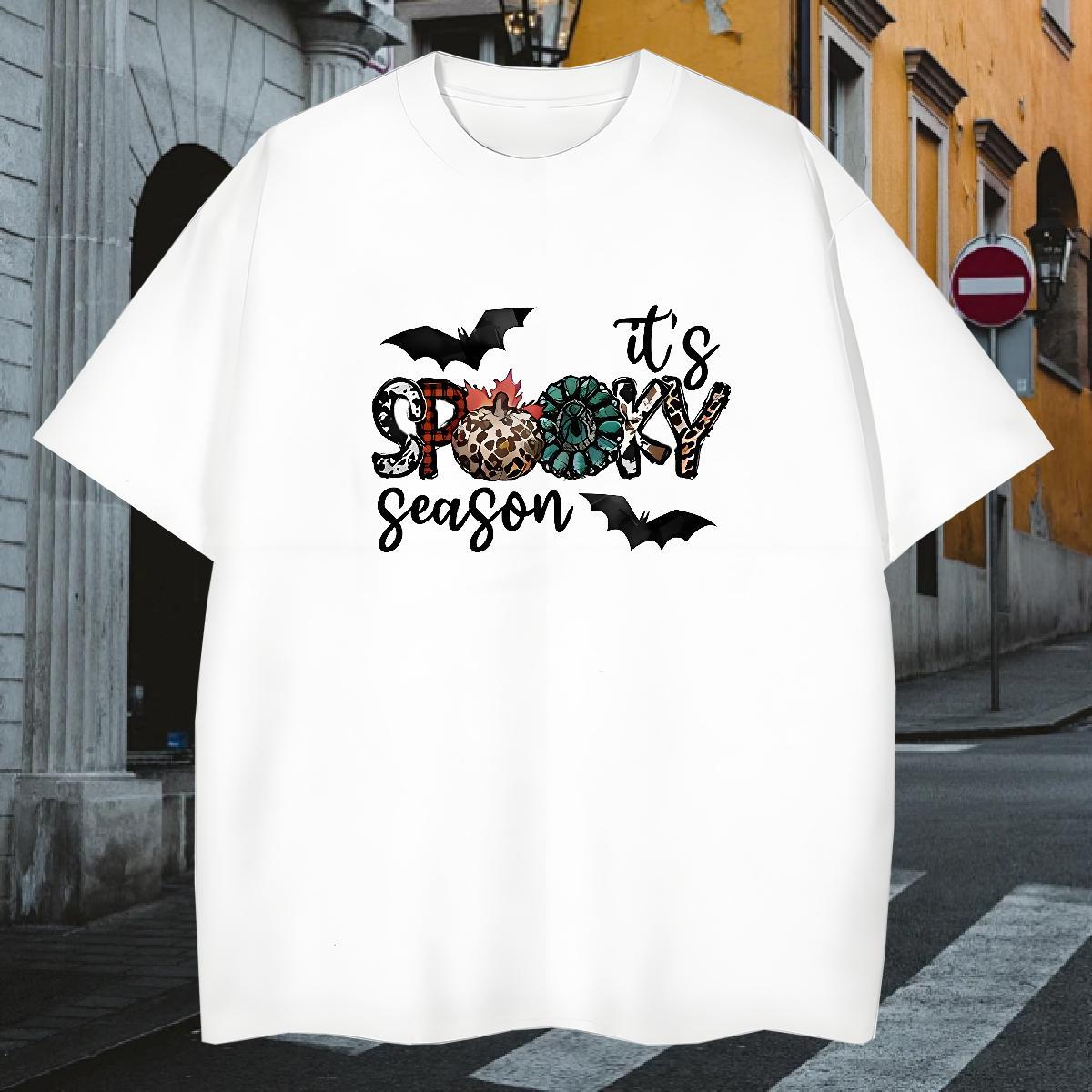 T Shirts Men 230g Pure Cotton halloween Sports Casual Breathable Short Sleeve DIY Printed Men Clothes T-Shirt Classic Loose Tee Shirt