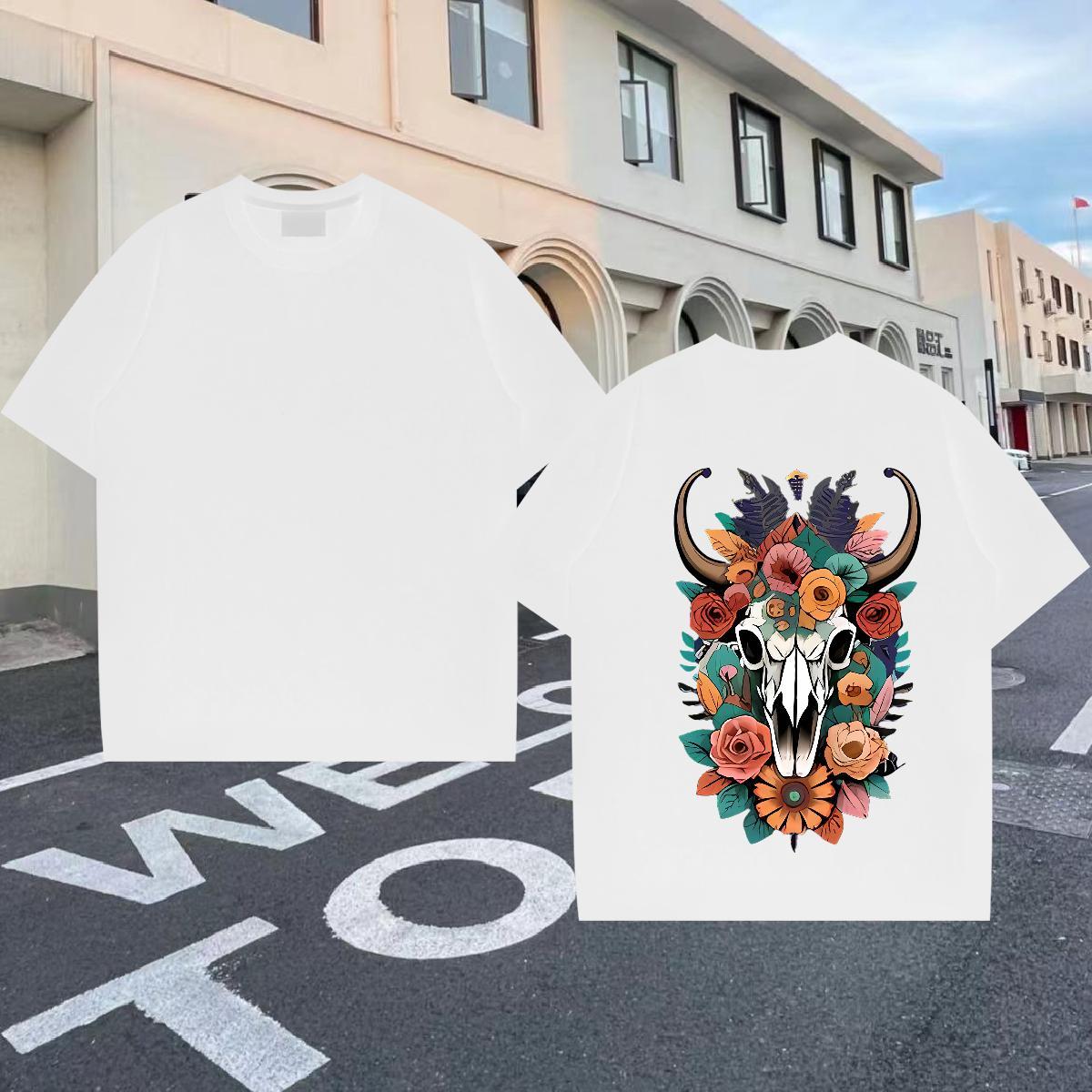 Custom T-Shirts 100% Cotton 230g sheep Anime Printing Street Polos Breathable Short Sleeve Comfortable Tshirt for Man Woman Customized