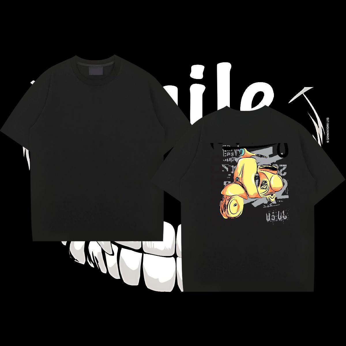 Fashion Design T-Shirts for Men 230g Pure Cotton bird Hip Hop Street Wear Crew Neck Breathable Brand Men Tshirts Skull