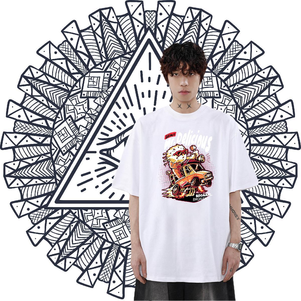 TOP Quality Men Tops Tees 100% Cotton 230g Hip Hop Street ET Custom Big Size O-Neck Short Sleeve Designer Fashion Mens T Shirts Tops Shirt