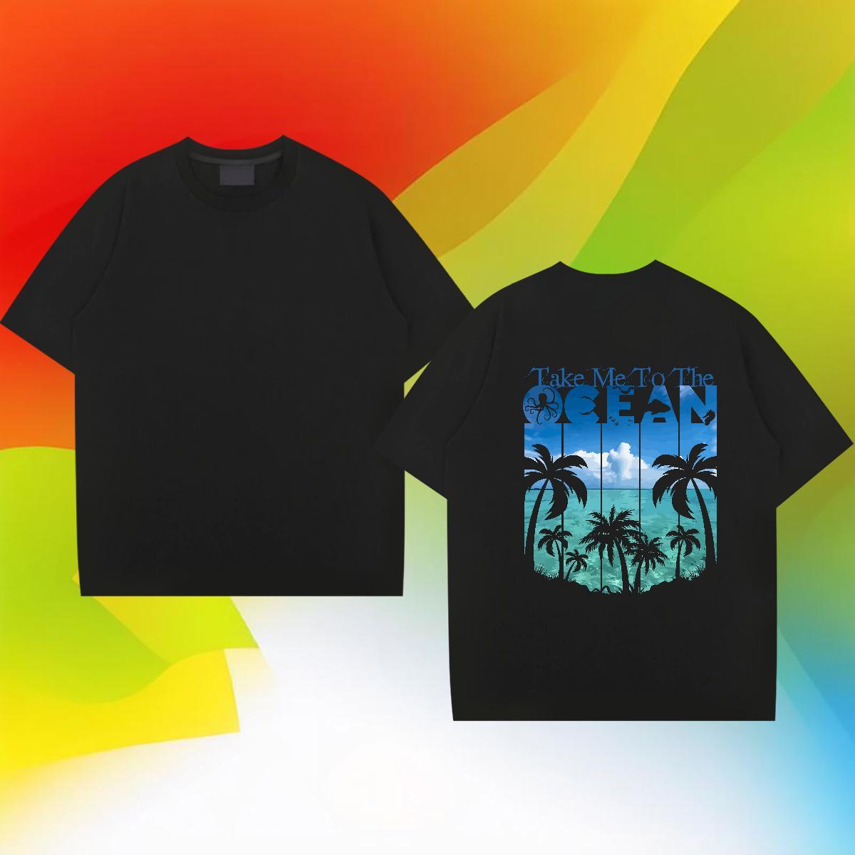 Casual New T Shirt For Man 230g Cotton tree Spring Summer Tees Shirts Short Sleeve O-Neck Popular Mens Tshirts Skull