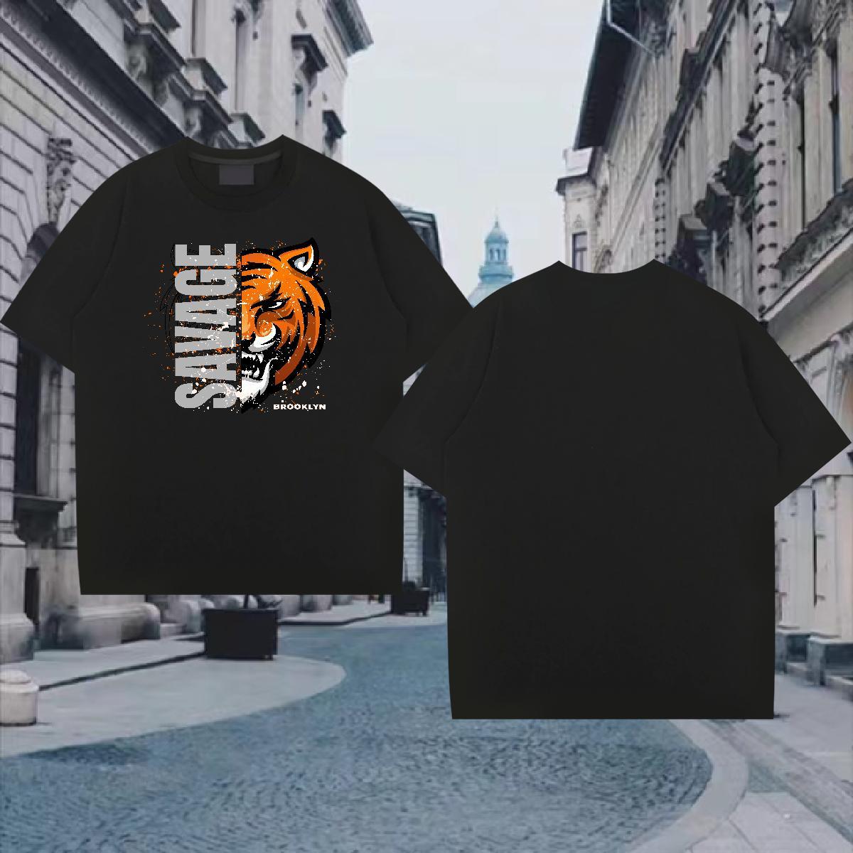 Mens T Shirts 100% Cotton 230g Casual Beach Breathable Custom Printing Men Tees 2024 Summer Soft Tops Shirt