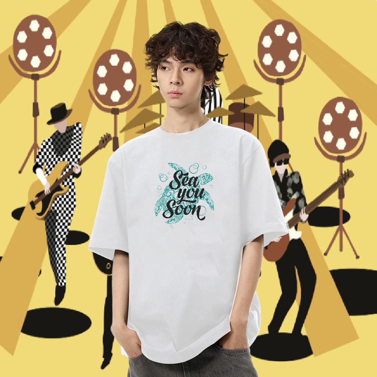 Casual New Mens T Shirts 230g Pure Cotton Daily Wear Tee Shirt O Neck Short Sleeves Wholesale Men Clothes T-Shirt Custom Print Oversized